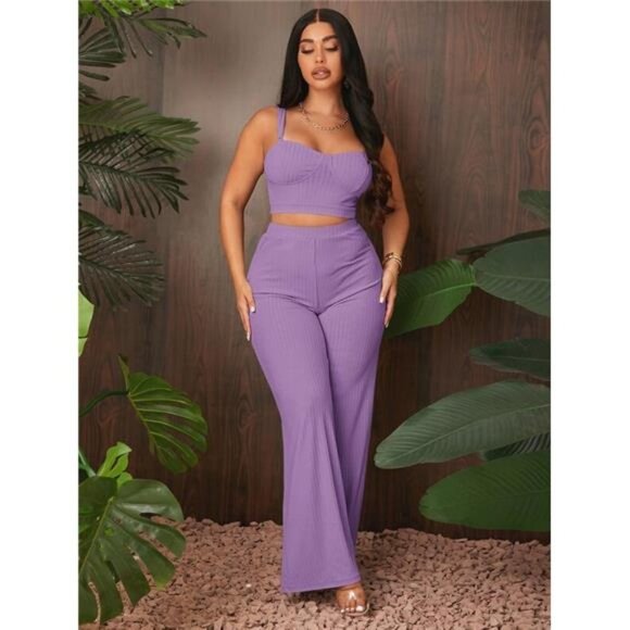 SXY Rib Knit Cami Top & Pants Set - Picture 1 of 6